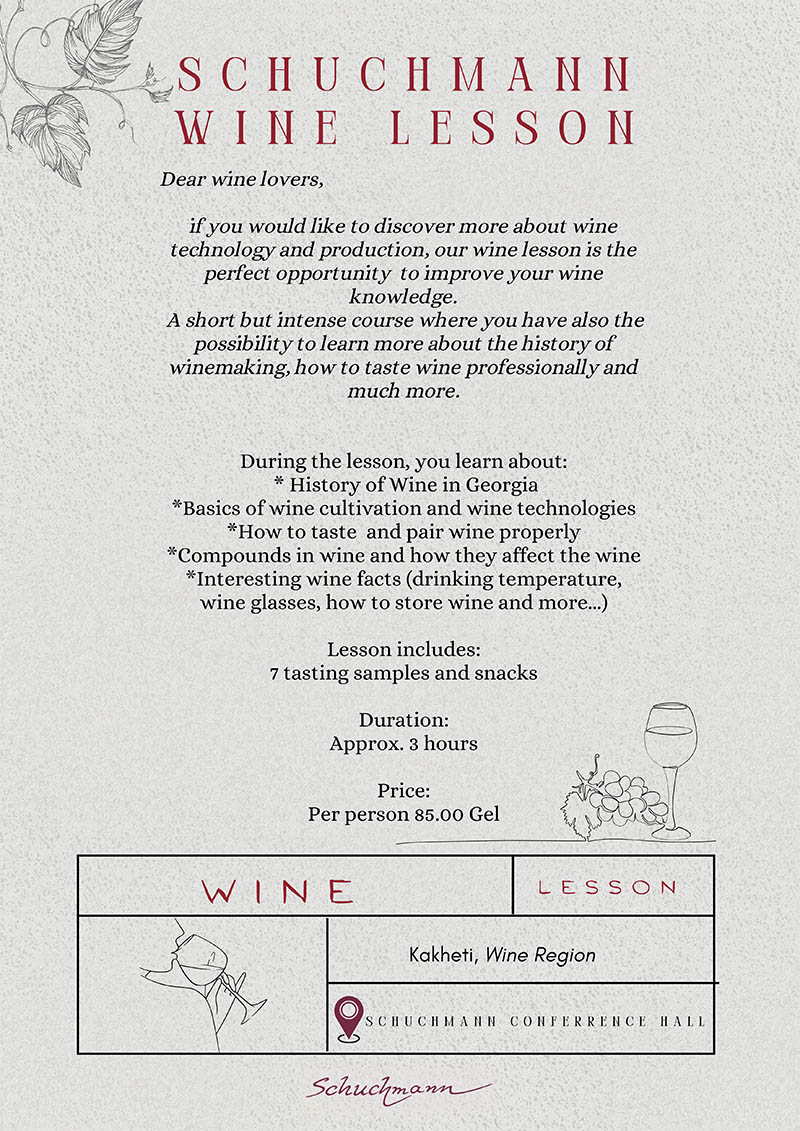 Wine tour and tasting/wine school